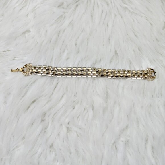 Goldette Vintage Gold Tone Mesh Link Retro Signed Bracelet - Picture 4 of 6